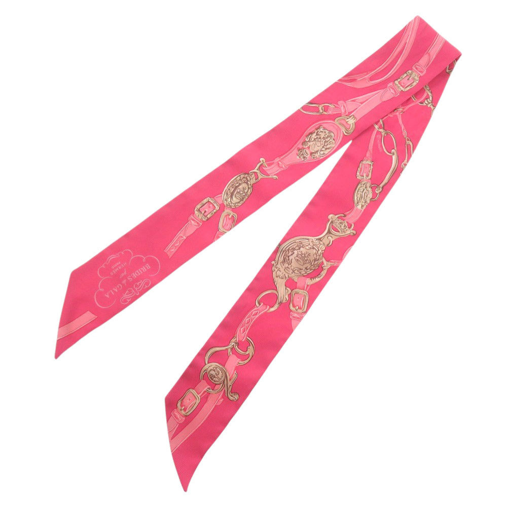 美品 エルメス ツイリー BRIDES de GALA シルク ピンク スカーフ 0172【中古】HERMES
