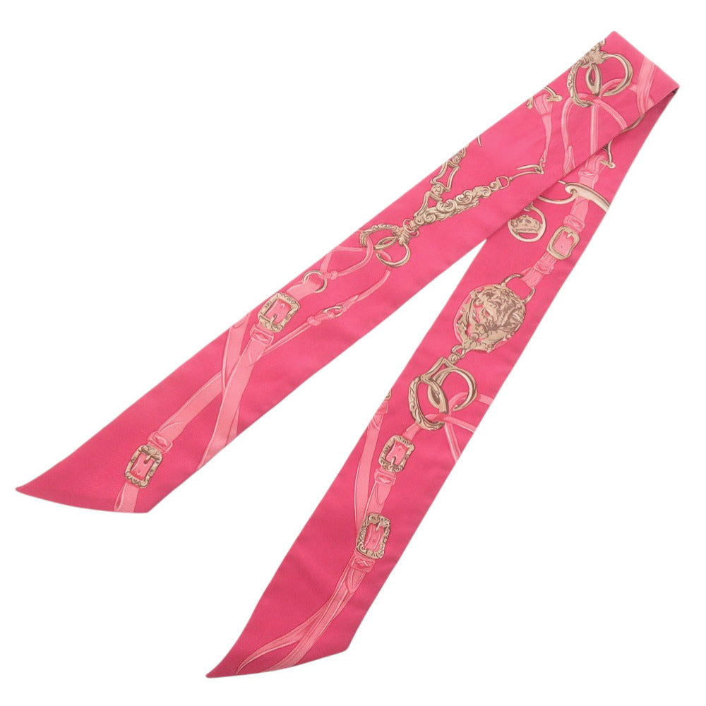 美品 エルメス ツイリー BRIDES de GALA シルク ピンク スカーフ 0172【中古】HERMES