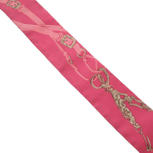 美品 エルメス ツイリー BRIDES de GALA シルク ピンク スカーフ 0172【中古】HERMES
