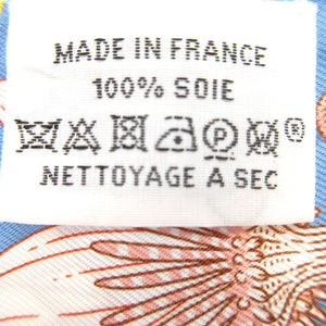 新品同様 エルメス ツイリー プレシャス パラダイス スカーフ シルク ブルージーン/オレンジ/ヴェール 0174【中古】HERMES