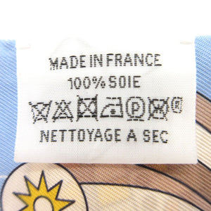 新品同様 エルメス ツイリー オデッセイ スカーフ シルク ベージュ/ブルーシエル/ジョーヌヴィフ 0175【中古】HERMES