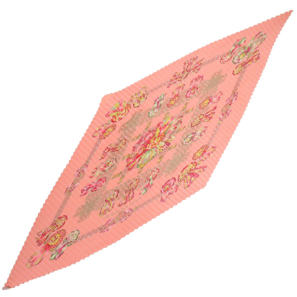 美品 エルメス プリーツ ロサンジュ LES RUBANS DU CHEVAL シルク ピンク スカーフ 0186【中古】HERMES