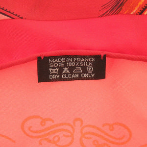 美品 エルメス 三角 トライアングル BRIDES de GALA par ポワントゥ シルク マルチカラー 0187 赤 スカーフ【中古】HERMES