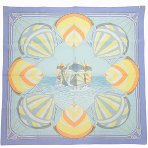 美品 エルメス カレ70 SPINNAKERS スピンネーカー シルク パープル スカーフ 0191【中古】HERMES