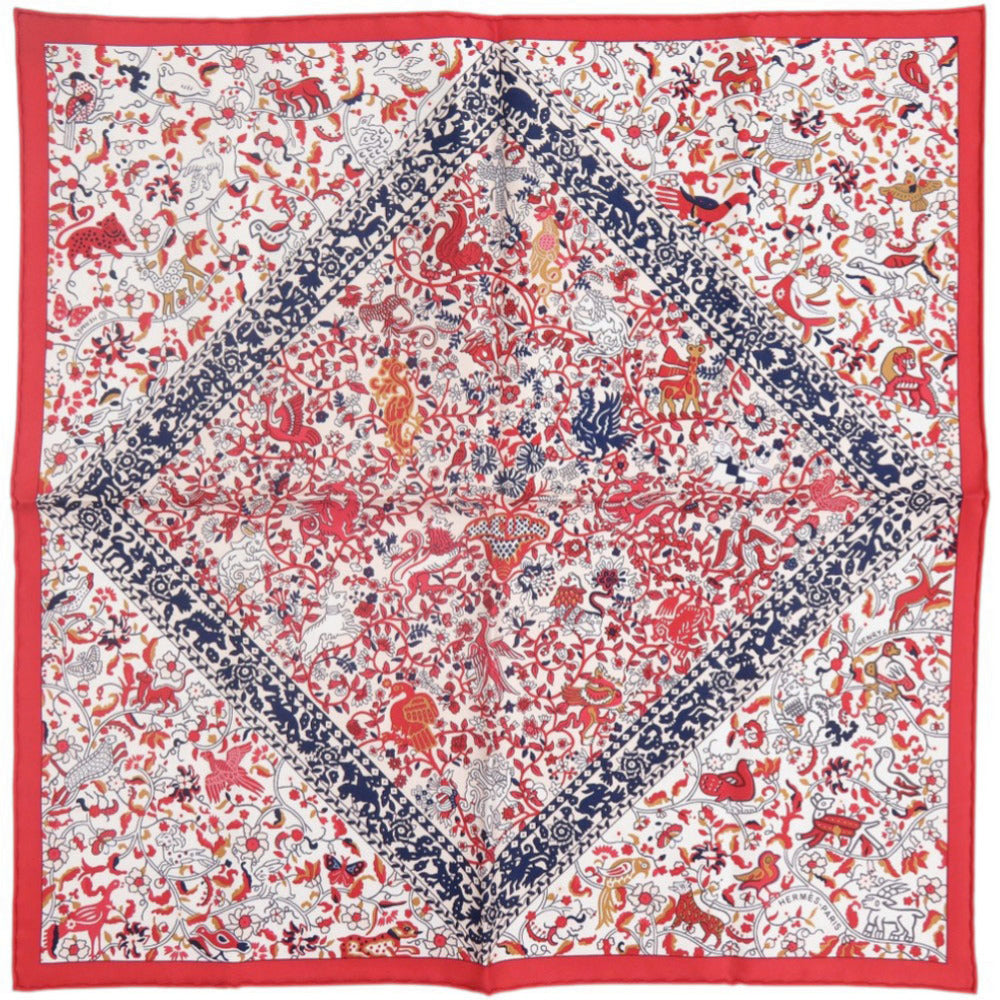 新品同様 エルメス カレ45 Jardins de Soie シルク マルチカラー スカーフ 0197【中古】HERMES