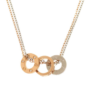 美品 カルティエ ラブ K18PG K18WG ダイヤモンド 750PG 750WG ピンクゴールド ホワイトゴールド ネックレス ジュエリー 0208【中古】CARTIER