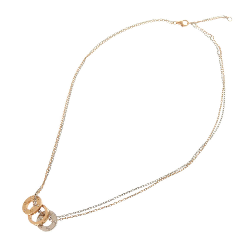 美品 カルティエ ラブ K18PG K18WG ダイヤモンド 750PG 750WG ピンクゴールド ホワイトゴールド ネックレス ジュエリー 0208【中古】CARTIER