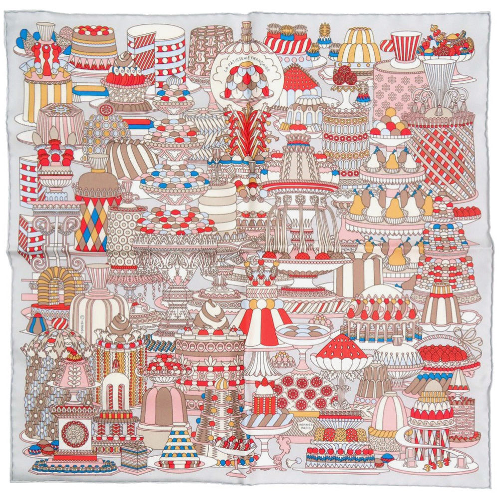 未使用品 エルメス カレ45 ガヴロッシュ パティスリー フランセーズ シルク マルチカラー スカーフ 0221【中古】HERMES