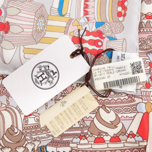 未使用品 エルメス カレ45 ガヴロッシュ パティスリー フランセーズ シルク マルチカラー スカーフ 0221【中古】HERMES