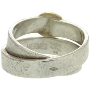 エルメス ダブルトゥルー #48 8号 シルバー925 K18ゴールド シルバー リング 指輪 0222【中古】HERMES