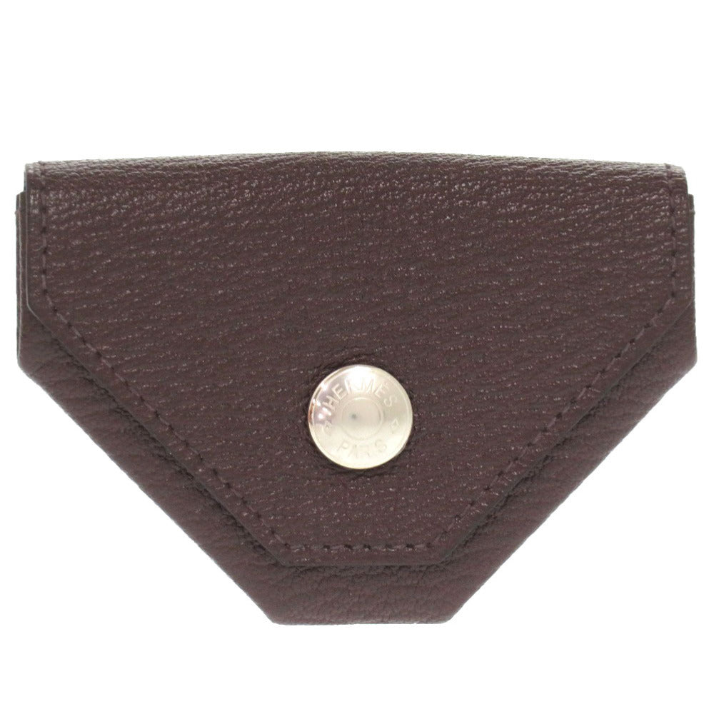 未使用 エルメス ル ヴァン キャトル ヴェルソ シェーブル ルージュセリエ ブルーエレクトリック シルバー金具 Z刻印(2021年製) コインケース 財布 0223 【中古】 HERMES