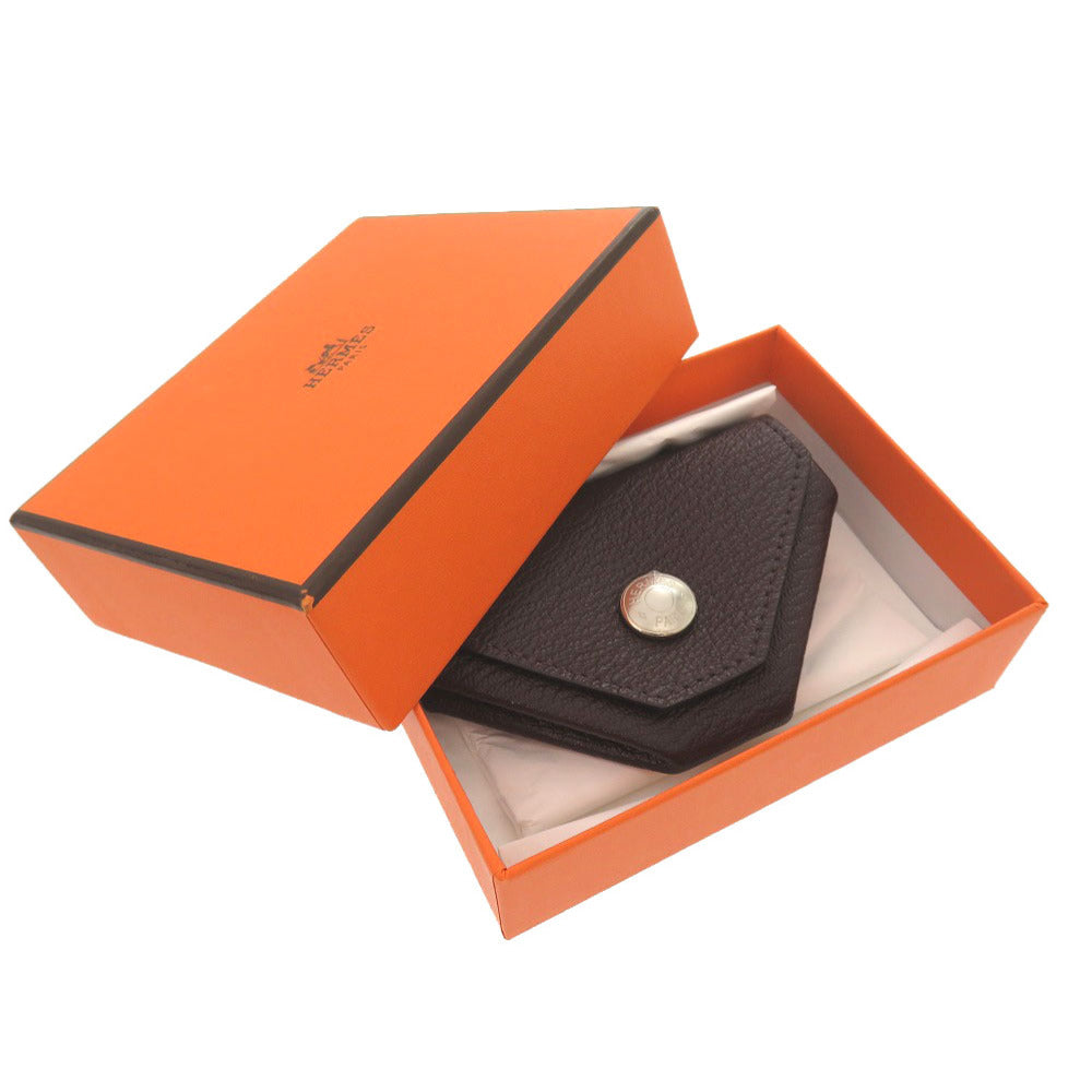 未使用 エルメス ル ヴァン キャトル ヴェルソ シェーブル ルージュセリエ ブルーエレクトリック シルバー金具 Z刻印(2021年製) コインケース 財布 0223 【中古】 HERMES