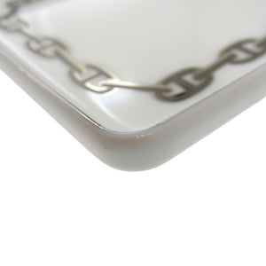 新品同様 エルメス シェーヌダンクル プレート 皿 長方形 Chaine d'Ancre 陶器 グレー 0224【中古】HERMES