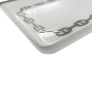 新品同様 エルメス シェーヌダンクル プレート 皿 長方形 Chaine d'Ancre 陶器 グレー 0224【中古】HERMES