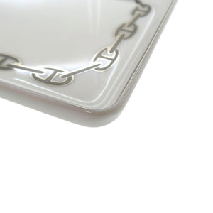 新品同様 エルメス シェーヌダンクル プレート 皿 長方形 Chaine d'Ancre 陶器 グレー 0224【中古】HERMES