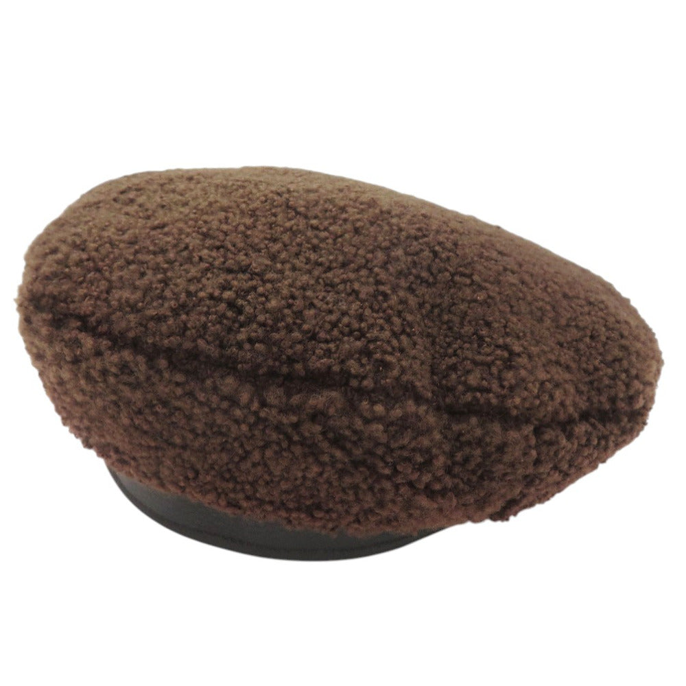 美品 エルメス ベレー帽 帽子 ムートン レザー ブラウン サイズ56 0225【中古】HERMES