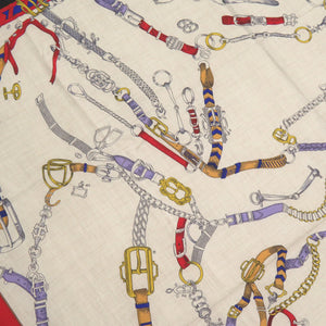 新品同様 エルメス カレジェアン カレ140 シュヴォー デシェネ カシミヤ シルク マルチカラー スカーフ 0227【中古】HERMES