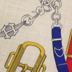 新品同様 エルメス カレジェアン カレ140 シュヴォー デシェネ カシミヤ シルク マルチカラー スカーフ 0227【中古】HERMES