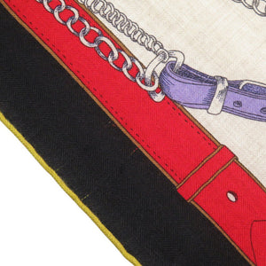 新品同様 エルメス カレジェアン カレ140 シュヴォー デシェネ カシミヤ シルク マルチカラー スカーフ 0227【中古】HERMES