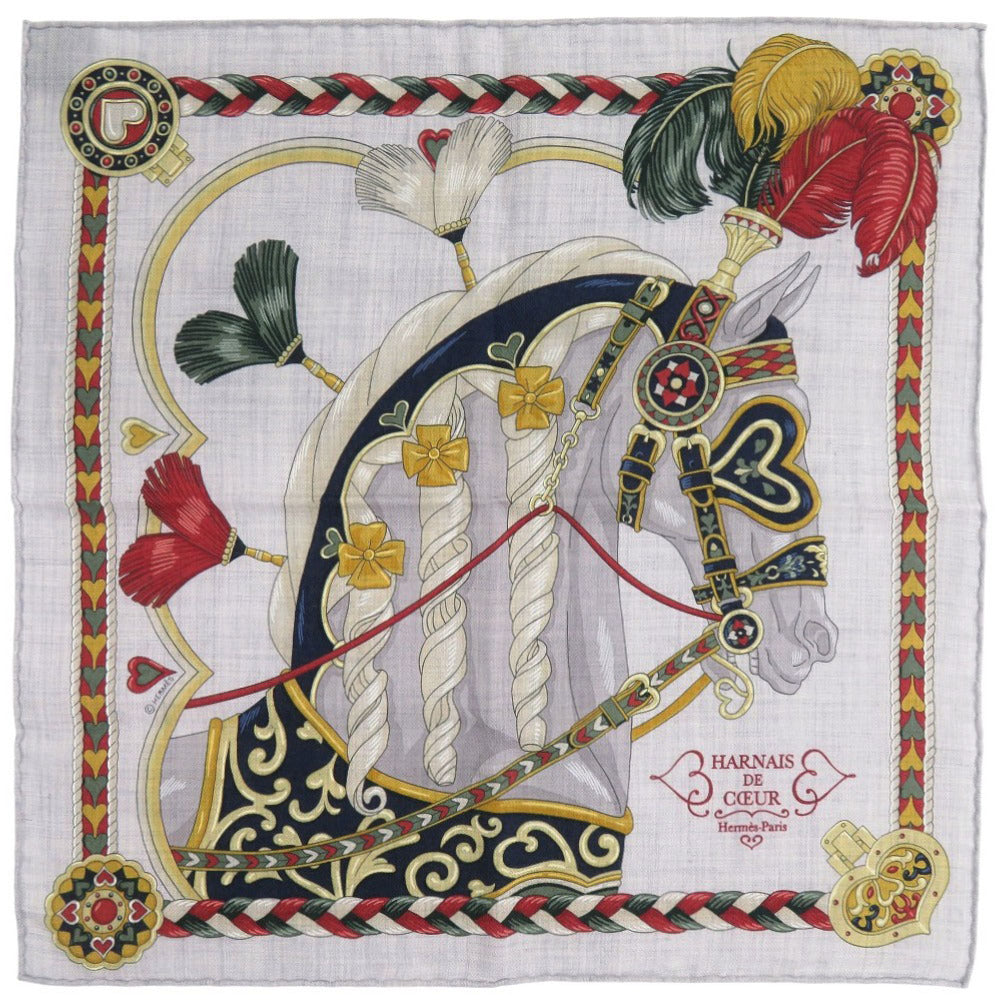 新品同様 エルメス カレ45 ガヴロッシュ アルネ ドゥ クール カシミヤ シルク マルチカラー 0229【中古】HERMES