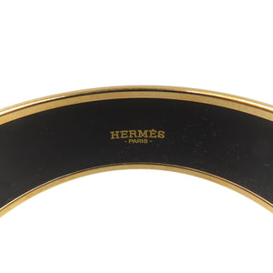 美品 エルメス エマイユGM ブレスレット Tea for Two 七宝焼き メタル イエロー バングル 0242【中古】HERMES
