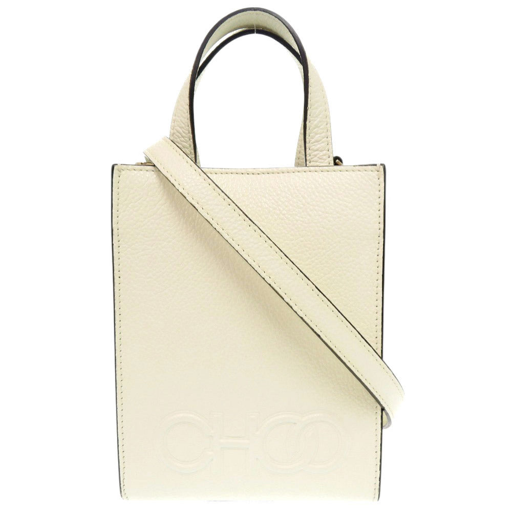 新品同様 ジミーチュウ レザー アイボリー 2WAY ショルダーバッグ ハンドバッグ 0245【中古】JIMMY CHOO