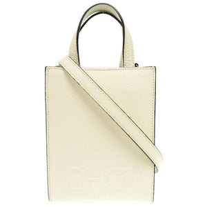 新品同様 ジミーチュウ レザー アイボリー 2WAY ショルダーバッグ ハンドバッグ 0245【中古】JIMMY CHOO
