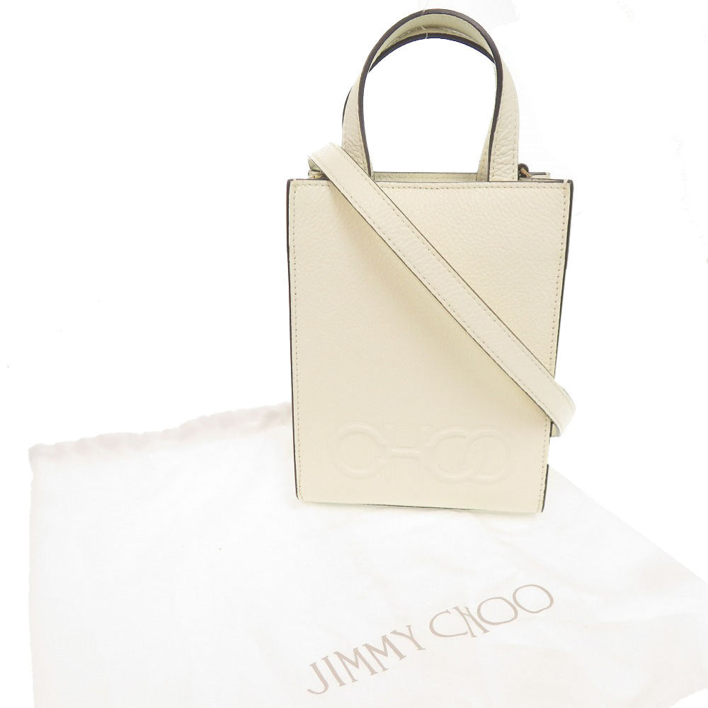 新品同様 ジミーチュウ レザー アイボリー 2WAY ショルダーバッグ ハンドバッグ 0245【中古】JIMMY CHOO