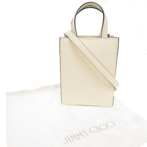 新品同様 ジミーチュウ レザー アイボリー 2WAY ショルダーバッグ ハンドバッグ 0245【中古】JIMMY CHOO