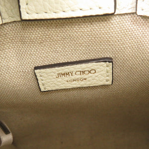 新品同様 ジミーチュウ レザー アイボリー 2WAY ショルダーバッグ ハンドバッグ 0245【中古】JIMMY CHOO