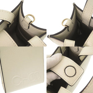 新品同様 ジミーチュウ レザー アイボリー 2WAY ショルダーバッグ ハンドバッグ 0245【中古】JIMMY CHOO