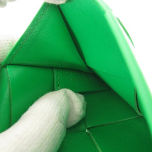 新品同様 ボッテガヴェネタ マキシイントレチャート レザー パラキート メガネケース 緑 0251【中古】BOTTEGAVENETA