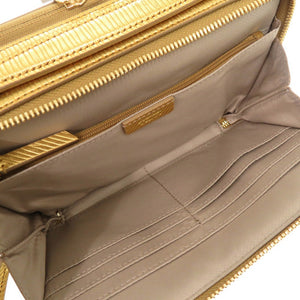 未使用品 トゥミ マイラ クロスボディ レザー ゴールド ショルダーバッグ 0252【中古】TUMI