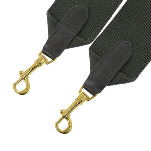 新品同様 セリーヌ ジャガード キャンバス レザー ジャカード グレー ゴールド金具 ショルダーストラップ 0255【中古】CELINE