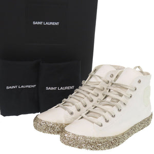 未使用 サンローランパリ グリッターソール ハイカット スニーカー キャンバス ホワイト 白 0260【中古】SAINT LAURENT PARIS