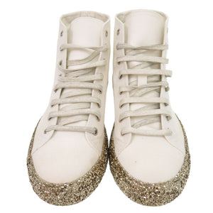 未使用 サンローランパリ グリッターソール ハイカット スニーカー キャンバス ホワイト 白 0260【中古】SAINT LAURENT PARIS