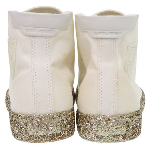 未使用 サンローランパリ グリッターソール ハイカット スニーカー キャンバス ホワイト 白 0260【中古】SAINT LAURENT PARIS