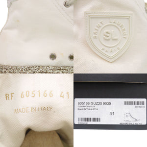 未使用 サンローランパリ グリッターソール ハイカット スニーカー キャンバス ホワイト 白 0260【中古】SAINT LAURENT PARIS