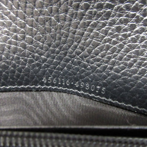 未使用 グッチ 456116 GGマーモント GGスプリーム レザー ベージュ ブラック 黒 ラウンドファスナー長財布 財布 0267【中古】GUCCI