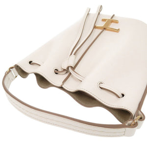 新品同様 トッズ Tタイムレス レザー ホワイト 2WAY ハンドバッグ ショルダーバッグ 白 0275【中古】TOD’S