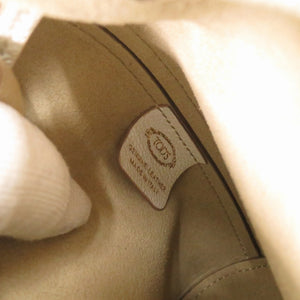 新品同様 トッズ Tタイムレス レザー ホワイト 2WAY ハンドバッグ ショルダーバッグ 白 0275【中古】TOD’S