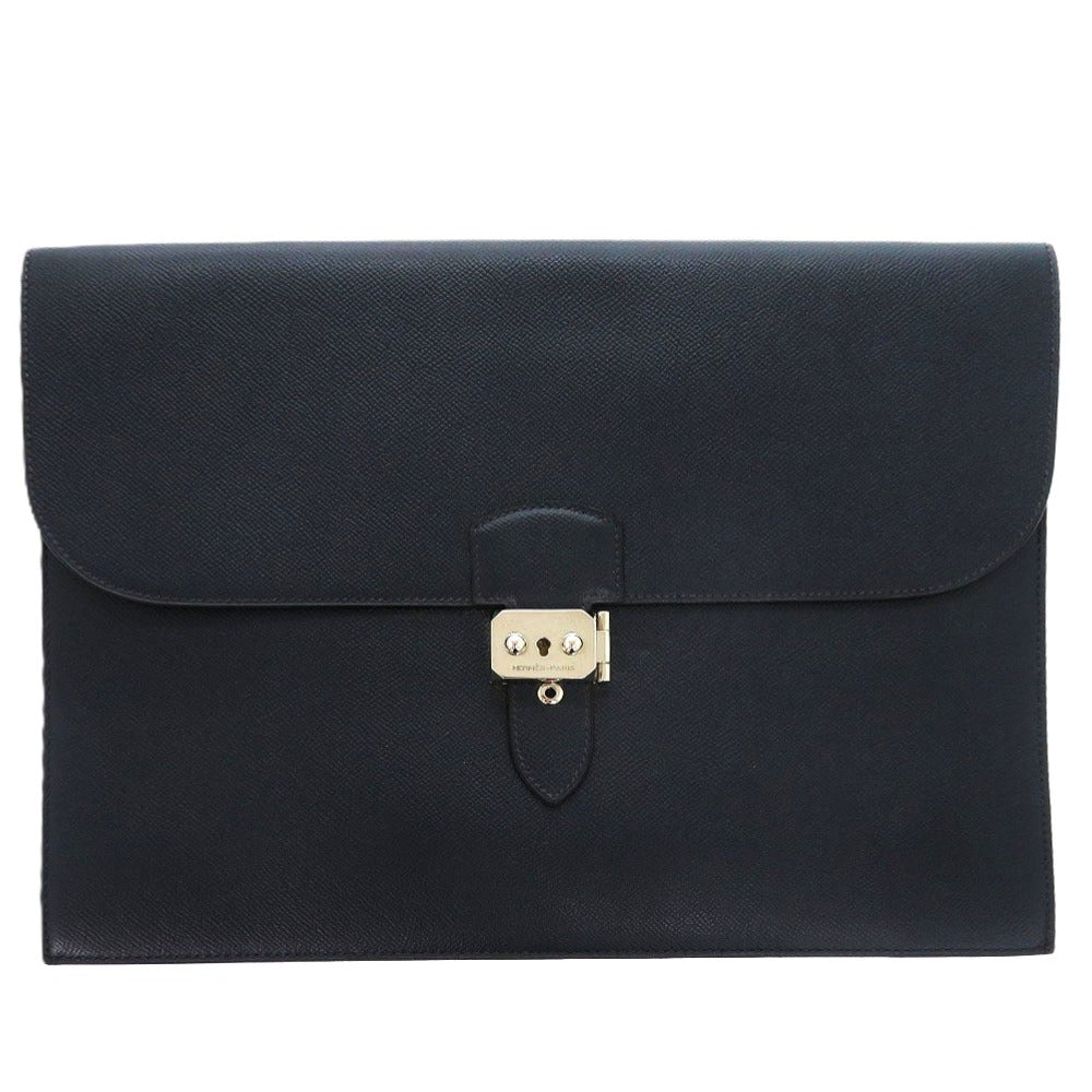 美品 エルメス サックアデペッシュ クシュベル ネイビー □B刻印 0282 紺 クラッチバッグ【中古】HERMES
