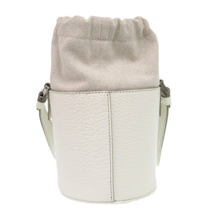 新品同様 メゾン マルジェラ 5AC S61WG0035 レザー キャンバス ライトグレー ショルダーバッグ バケット 白 0046【中古】Maison Margiela