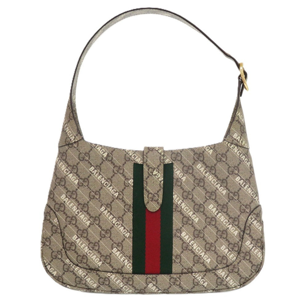 新品同様 グッチ ×バレンシアガ ジャッキー 636706 ポリエステル コットン ベージュ 0294 ハンドバッグ【中古】GUCCI
