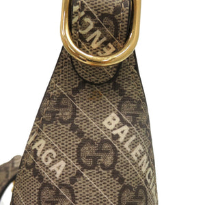 新品同様 グッチ ×バレンシアガ ジャッキー 636706 ポリエステル コットン ベージュ 0294 ハンドバッグ【中古】GUCCI