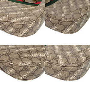 新品同様 グッチ ×バレンシアガ ジャッキー 636706 ポリエステル コットン ベージュ 0294 ハンドバッグ【中古】GUCCI