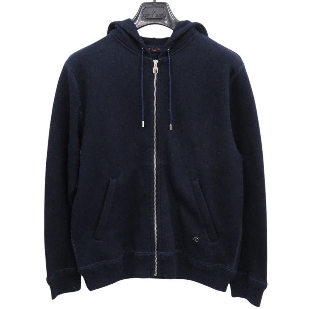 美品 ルイ ヴィトン トラベルジップアップフーディー サイズS 1A3LW9 コットン ナイロン ブルー デュル パーカー アウター LV 0298【中古】LOUIS VUITTON