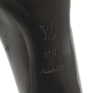 未使用品 ルイ ヴィトン フラワー サイズ37 1/2 クロコ型押しレザー ブラック パンプス 黒 LV 0299【中古】LOUIS VUITTON