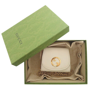 新品同様 グッチ チェーンウォレット ブロンディ 725219 レザー ホワイト 二つ折り財布 白 0310【中古】GUCCI