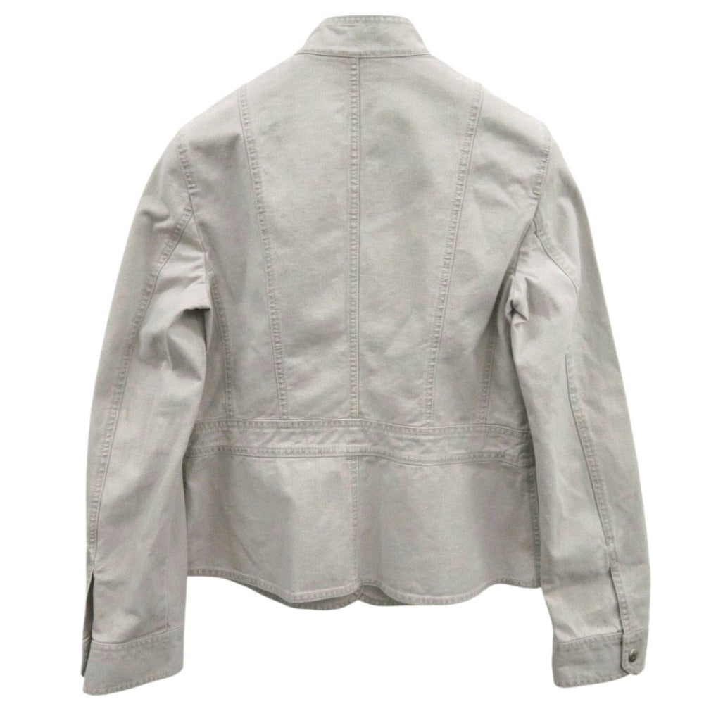 美品 マックスマーラ ウィークエンドライン サイズ44 コットン ライトグレー デニムジャケット 0312【中古】MAX MARA